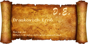 Draskovich Ernő névjegykártya