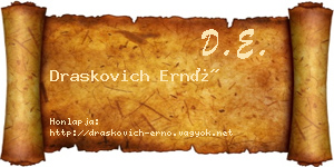 Draskovich Ernő névjegykártya