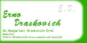 erno draskovich business card