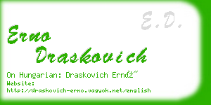 erno draskovich business card